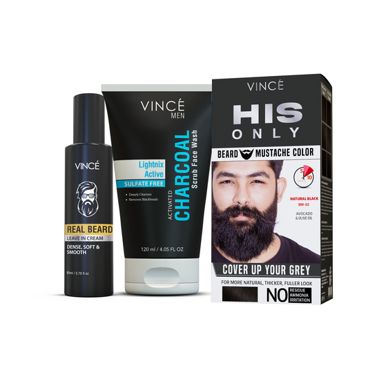 Beard & Mustache Grooming Essentials - Natural Black