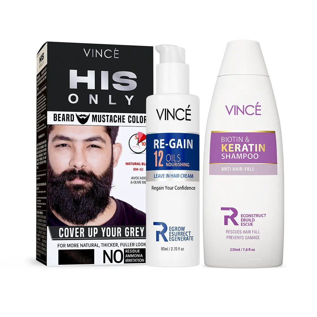 Ultimate Beard & Hair Care Pack (Men) - Natural Black