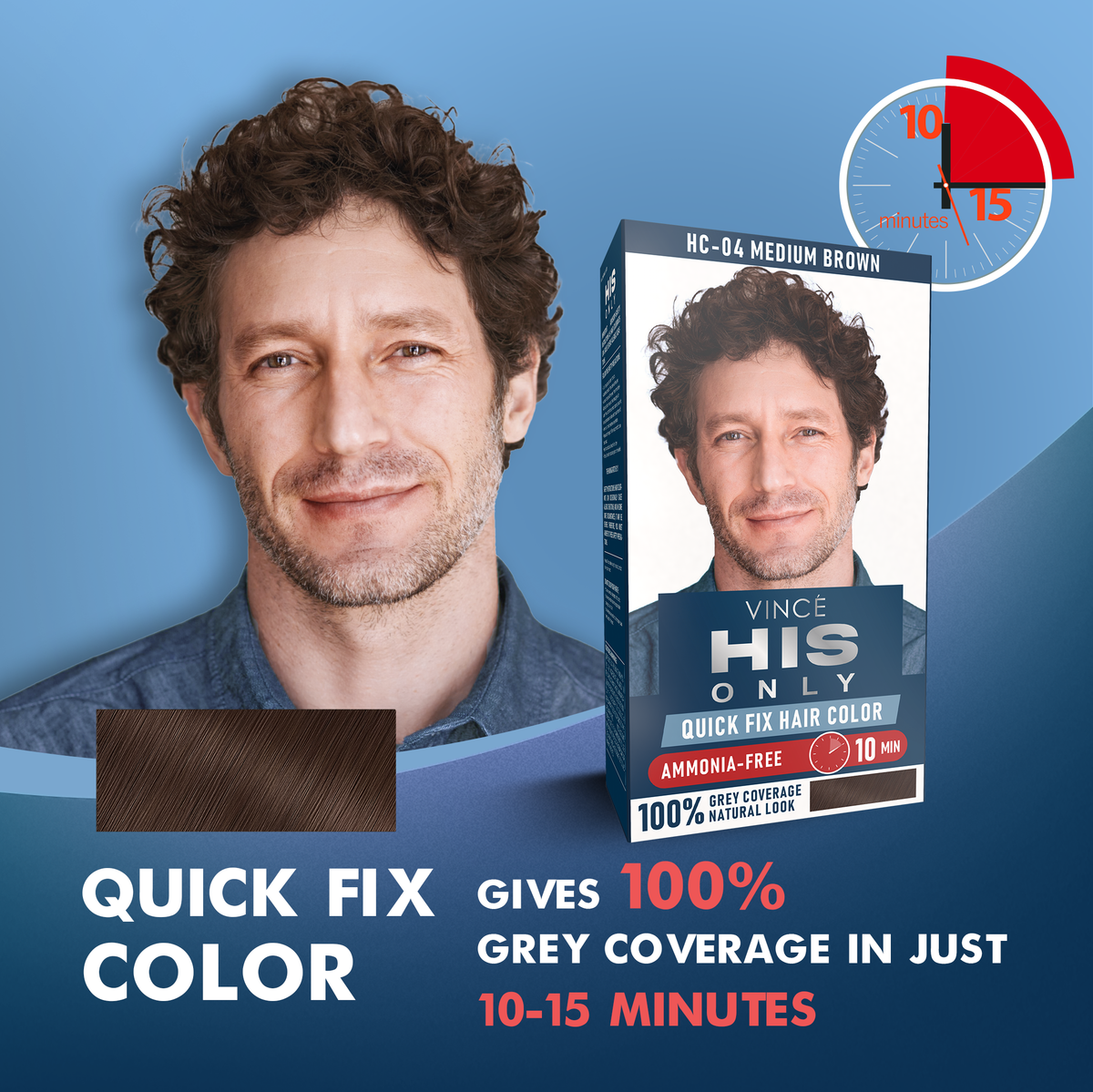 Medium Brown His Only Men Hair Color - (HC-04)